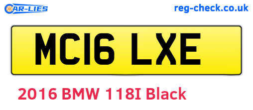 MC16LXE are the vehicle registration plates.