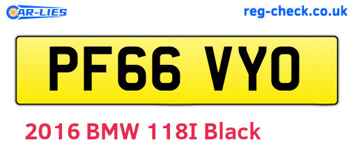 PF66VYO are the vehicle registration plates.