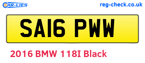 SA16PWW are the vehicle registration plates.