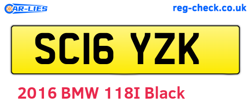 SC16YZK are the vehicle registration plates.