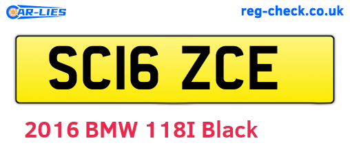 SC16ZCE are the vehicle registration plates.