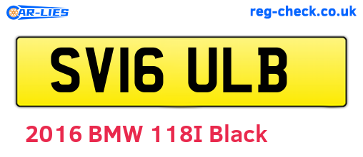 SV16ULB are the vehicle registration plates.
