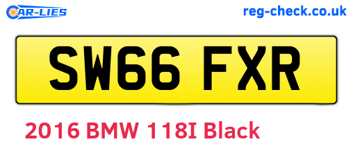 SW66FXR are the vehicle registration plates.