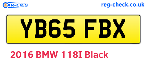 YB65FBX are the vehicle registration plates.