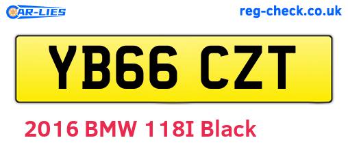YB66CZT are the vehicle registration plates.