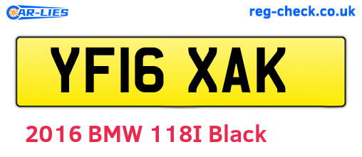YF16XAK are the vehicle registration plates.