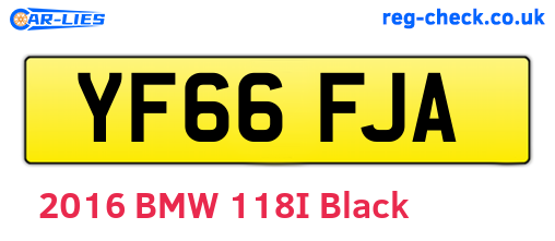 YF66FJA are the vehicle registration plates.