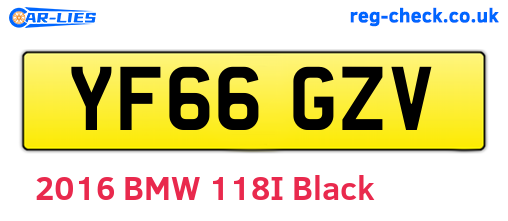 YF66GZV are the vehicle registration plates.
