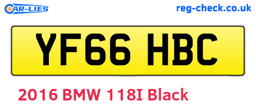 YF66HBC are the vehicle registration plates.
