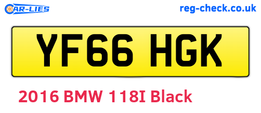 YF66HGK are the vehicle registration plates.