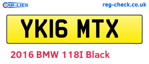YK16MTX are the vehicle registration plates.