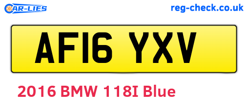AF16YXV are the vehicle registration plates.