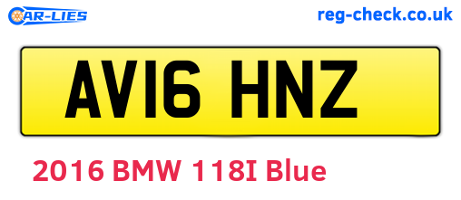 AV16HNZ are the vehicle registration plates.