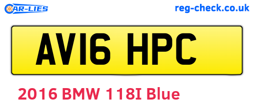 AV16HPC are the vehicle registration plates.