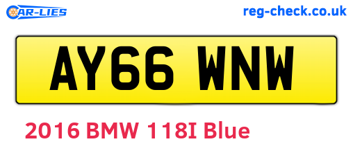AY66WNW are the vehicle registration plates.