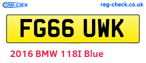 FG66UWK are the vehicle registration plates.