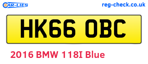 HK66OBC are the vehicle registration plates.