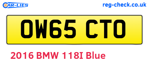 OW65CTO are the vehicle registration plates.