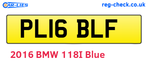 PL16BLF are the vehicle registration plates.