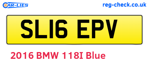 SL16EPV are the vehicle registration plates.