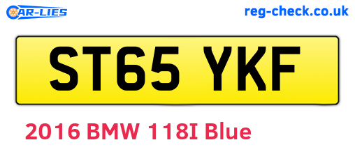 ST65YKF are the vehicle registration plates.
