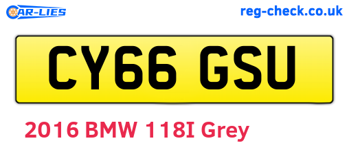 CY66GSU are the vehicle registration plates.