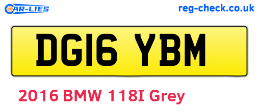 DG16YBM are the vehicle registration plates.