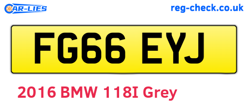 FG66EYJ are the vehicle registration plates.