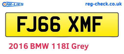 FJ66XMF are the vehicle registration plates.