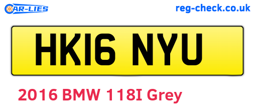HK16NYU are the vehicle registration plates.