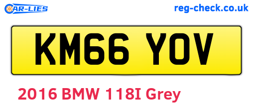 KM66YOV are the vehicle registration plates.