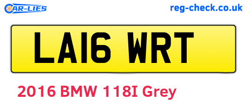 LA16WRT are the vehicle registration plates.