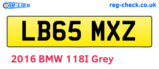 LB65MXZ are the vehicle registration plates.