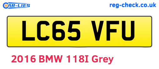LC65VFU are the vehicle registration plates.