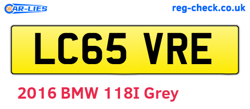 LC65VRE are the vehicle registration plates.