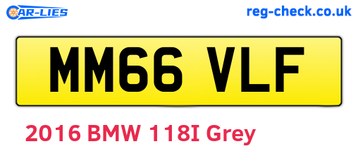 MM66VLF are the vehicle registration plates.