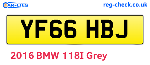 YF66HBJ are the vehicle registration plates.