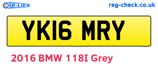 YK16MRY are the vehicle registration plates.