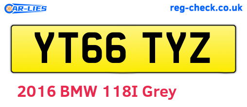 YT66TYZ are the vehicle registration plates.