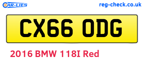CX66ODG are the vehicle registration plates.