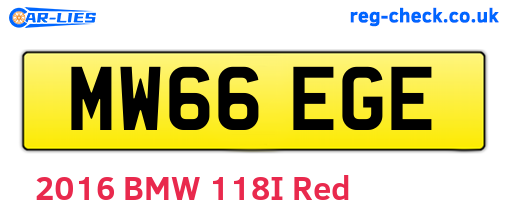 MW66EGE are the vehicle registration plates.