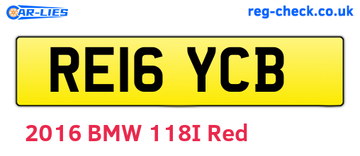 RE16YCB are the vehicle registration plates.