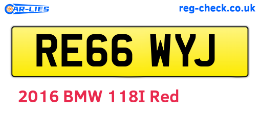 RE66WYJ are the vehicle registration plates.