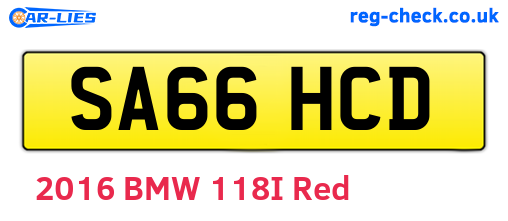 SA66HCD are the vehicle registration plates.