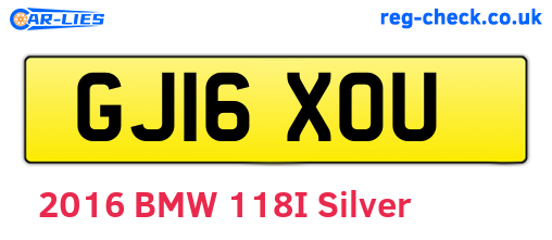 GJ16XOU are the vehicle registration plates.