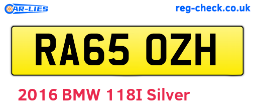 RA65OZH are the vehicle registration plates.