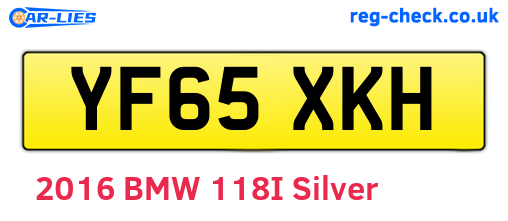 YF65XKH are the vehicle registration plates.