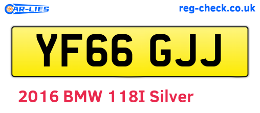 YF66GJJ are the vehicle registration plates.