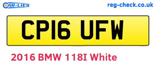 CP16UFW are the vehicle registration plates.