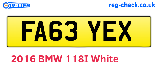 FA63YEX are the vehicle registration plates.